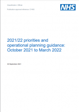 2021/22 priorities and operational planning guidance: October 2021 to March 2022